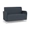 Lesro Siena Lounge Reception Loveseat, Brushed Steel, RS Night Sky Upholstery SN1501 - alternate 1